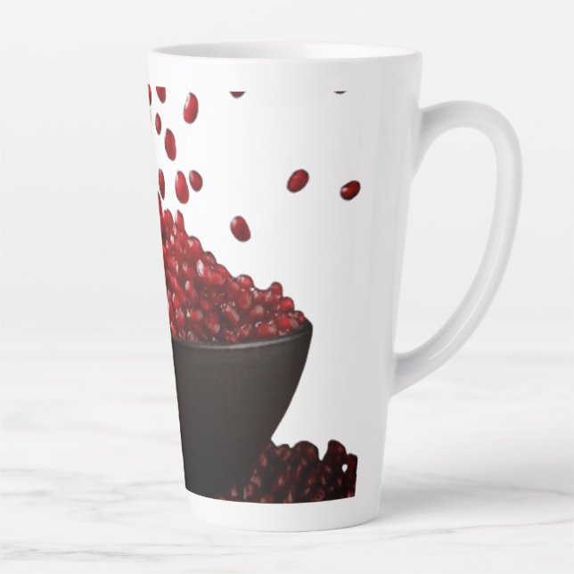 Pomegranate Illustration – Elegant Fruit Design Milchtasse (Rechts)