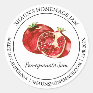 Pomegranate Jam Modern Label Runder Aufkleber