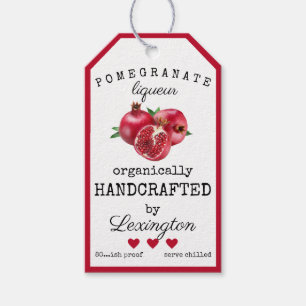 Pomegranate Likör Flaschenhang Tag   Geschenkanhänger