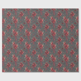  Pomegranate & Olive Botanical Wrapping Paper Geschenkpapier