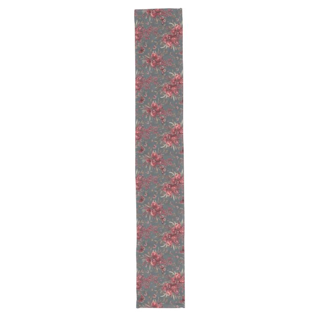 Pomegranate & Olive Branch Table Runner | Berry Großer Tischläufer (Vorderseite)