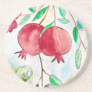 Pomegranate painting pomegranate art Wall art Getränkeuntersetzer