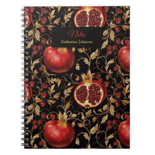 Pomegranate Paradies - reichhaltiges Blumenmuster Notizblock