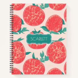 Pomegranate Pastel Personalisiertes Muster Notizbuch