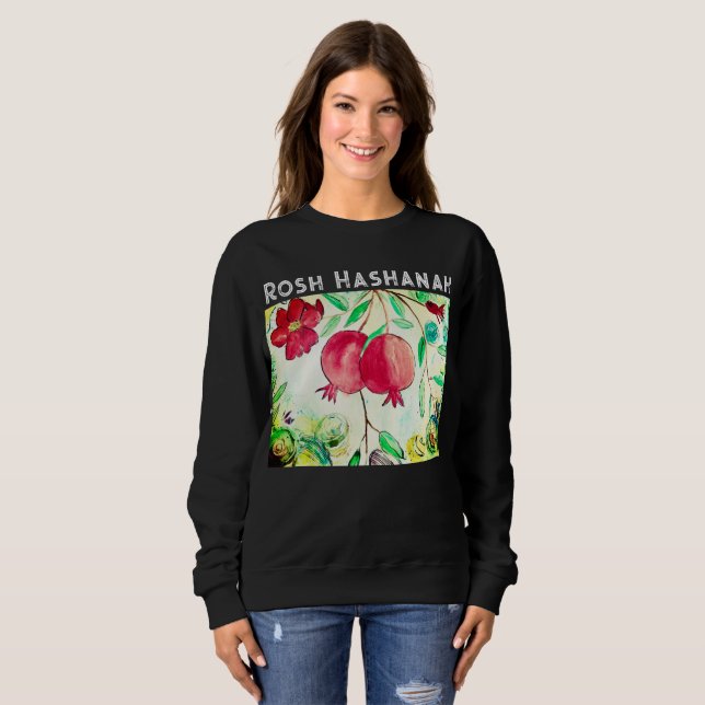 Pomegranate Rosh Hashanah Fruit Shana Tova Sweatshirt (Vorne ganz)