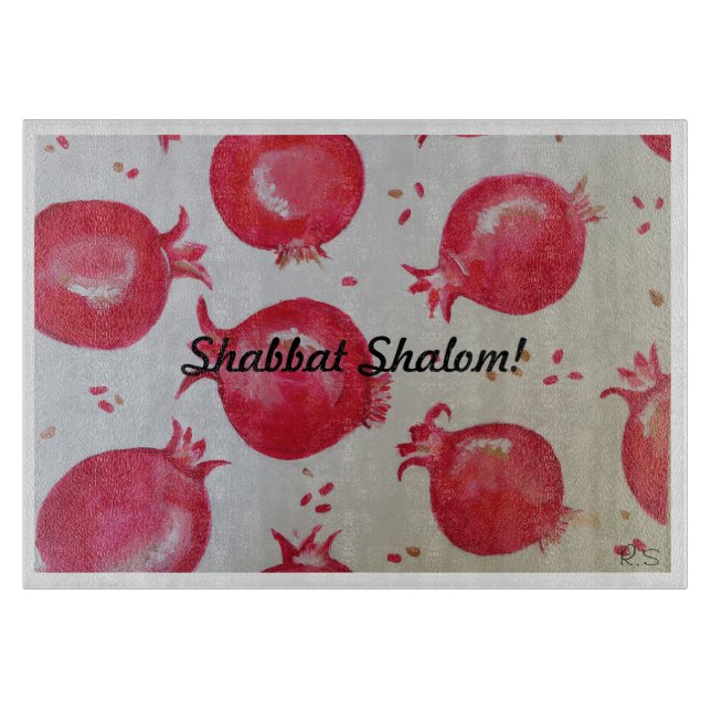Pomegranate Shabbat Challah Board Schneidebrett (Vorderseite)