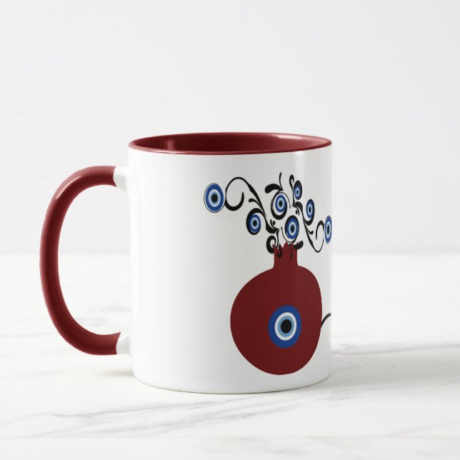 pomegranate with evil eye mug (Gauche)