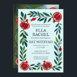 Pomegranates B'nai Bat Bar Mitzvah Custom Foto Einladung<br><div class="desc">Perfekte Karte, um eine Bar mitzvah, Fledermausmitzvah oder andere jüdische Feier anzukündigen! Handgemachte Kunst für Sie! Vollständig anpassbar! Klicken Sie oben auf "Personalisieren", um den Text zu bearbeiten und Ihr Foto auf der Rückseite hinzuzufügen. Klicken Sie auf "Bearbeiten mit dem Design-Tool", um die Schriftart, Farben und Platzierungen anzupassen und das...</div>