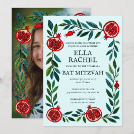 Pomegranates B'nai Bat Bar Mitzvah Custom Foto Einladung