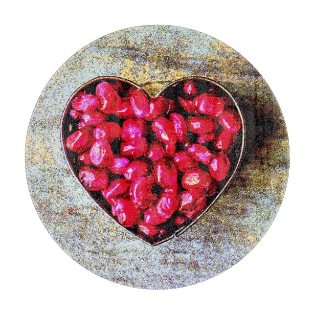 "Pomegranates Heart Fruit" Niedliches Foto. Jetzt  Schneidebrett (Vorderseite)