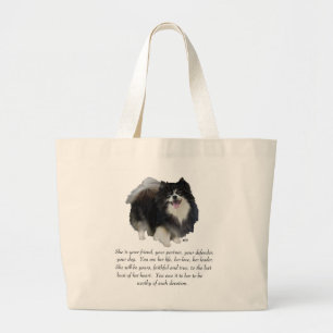 Pomeranian Andenken Hündin Jumbo Stoffbeutel