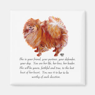 Pomeranian Andenken Hündin Magnet