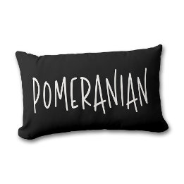 Pomeranian Dog Lover & Owner Chic Black & White Lendenkissen