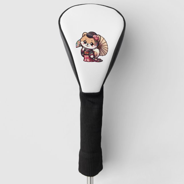 Pomeranian Hund Kimono Golf Headcover (Vorderseite)