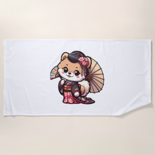 Pomeranian Hund Kimono Strandtuch