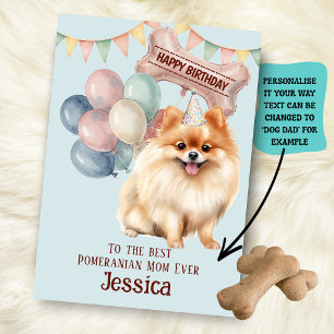 Pomeranian-Hundefreund-Mama/Papa Geburtstag  Karte