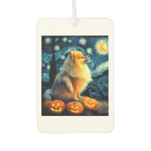 Pomeranian-Hundefreunde Malerei von van gogh Stern Autolufterfrischer