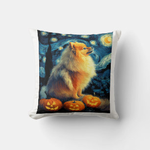 Pomeranian-Hundefreunde Malerei von van gogh Stern Kissen