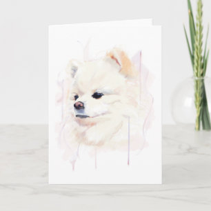 Pomeranian-Hundekarte, Aquarellmalerei Karte