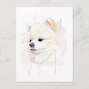 Pomeranian-Hundekarte, Aquarellmalerei Postkarte