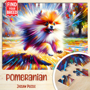 Pomeranian-Hundeporträt Acryl-Kunst Druck Hund