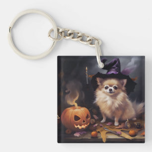 Pomeranian-Kürbisse Halloween Gruselig Schlüsselanhänger