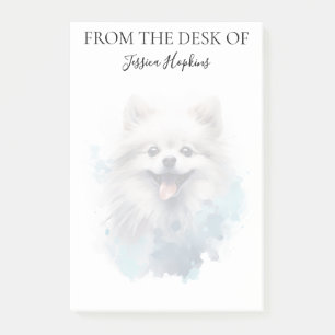 Pomeranian-Liebhaber mit Monogramm-Hund  Post-it Klebezettel