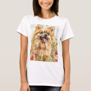 Pomeranian-Mama-T-Shirt – Wasserfarbe T-Shirt