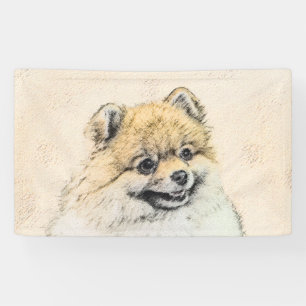 Pomeranian (Orange) Malerei - Originale Hunde-Kuns Banner