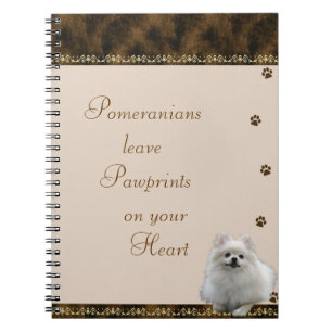 Pomeranian Pawrints sur votre ~brown de carnet de