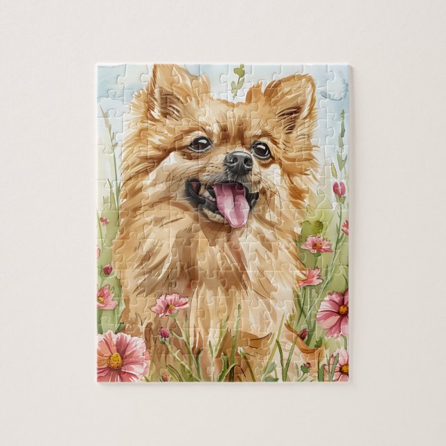 Pomeranian Puzzle – Watercolor Dog Fun (Vertikal)