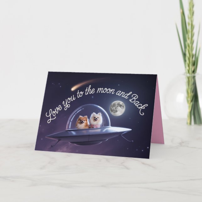 Pomeranian Valentine Card Feiertagskarte (Vorderseite)