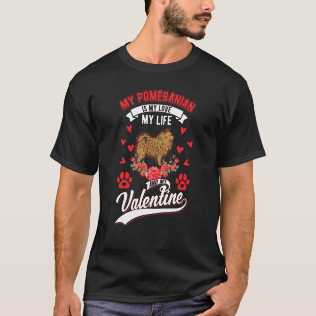 Pomeranian Valentine's Day Pomeranian  1 T-Shirt (Vorderseite)