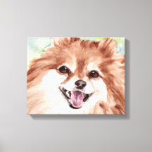 Pomeranian-Wasserfarbdruck