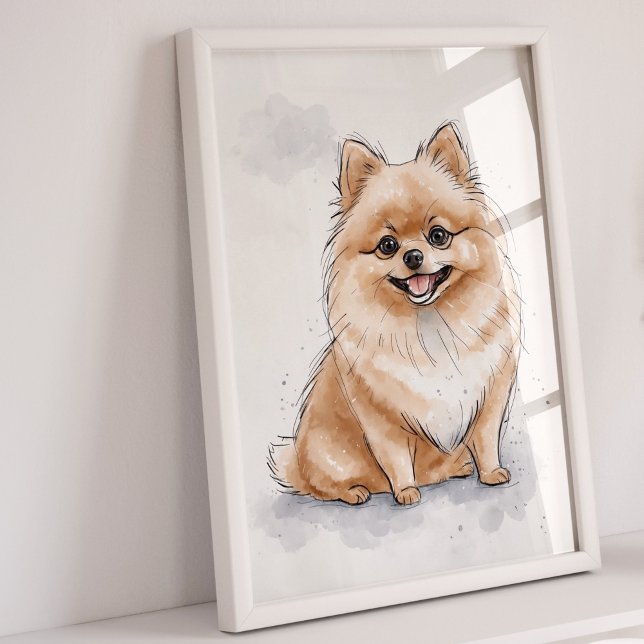 Poméranien | Impression de chien | Impression d'ar (Pomeranian Art Print)