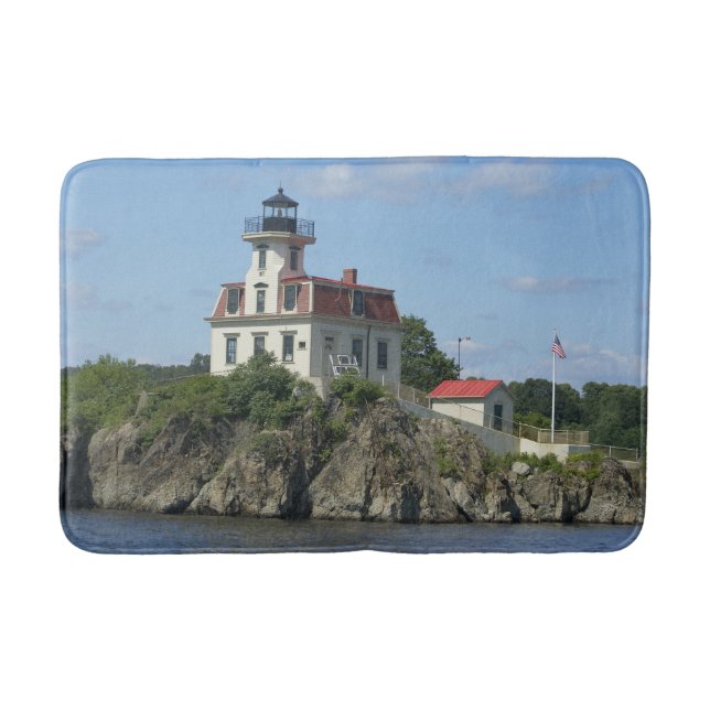 Pomham Rocks Lighthouse, Rhode Island Bath Mat Badematte (Vorderseite)