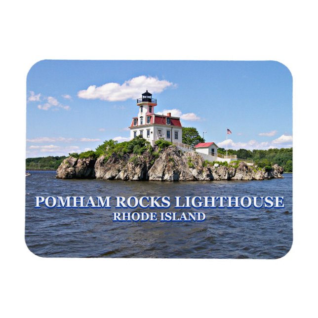 Pomham Rocks Lighthouse, Rhode Island Magnet (Horizontal)