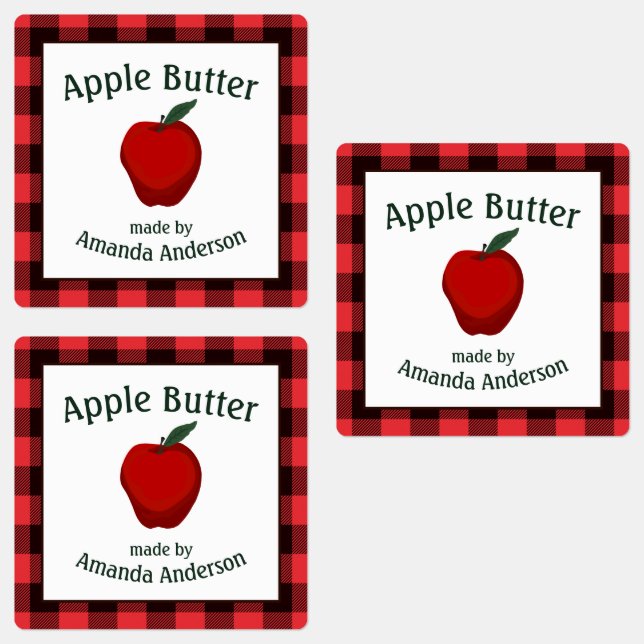Pomme Beurre Conserve Plaid S Étiquette alimentair (Groupe)