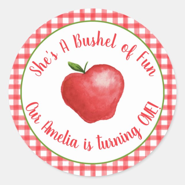 Pomme Bushel of Fun Sticker - Personnalisable (Devant)