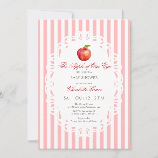 Pomme de notre Baby shower oculaire Invitation (Devant)