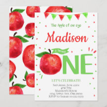 Pomme de notre OEil 1er anniversaire Invitation