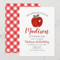 Pomme de notre OEil 1er anniversaire Invitation