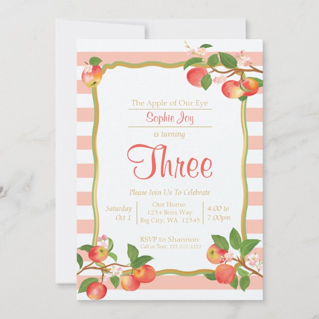 Pomme de notre oeil Invitation d'anniversaire (Devant)