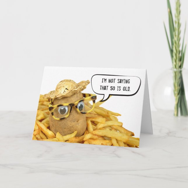 Pomme De Terre En Fries 50e Carte Anniversaire (Devant)
