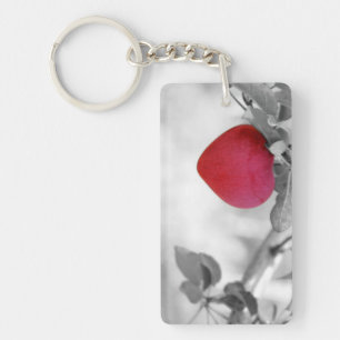 Pomme en forme de coeur rouge dramatique