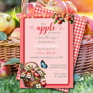 Pomme rouge Plaid de mon oeil bébé invitations dou