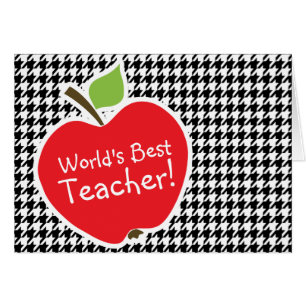 Pomme sur Houndstooth noir & blanc