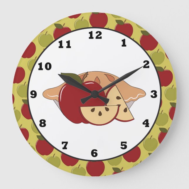 Pomme tarte sucré traitement horloge murale (Recto)