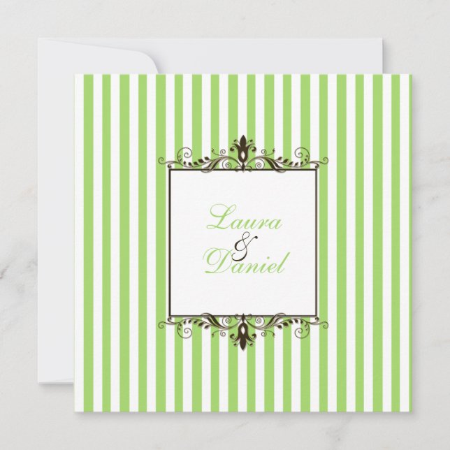 Pomme Vert, Brown, Blancs Parchemins Invitation (Devant)