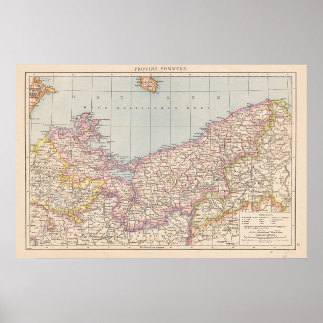 Pommern Atlas Map Poster (Vorne)